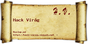Hack Virág névjegykártya